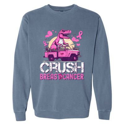 Kid Crush Breast Cancer Awareness Monster Truck Toddler Boy Garment-Dyed Sweatshirt