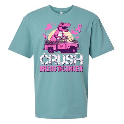 Kid Crush Breast Cancer Awareness Monster Truck Toddler Boy Sueded Cloud Jersey T-Shirt