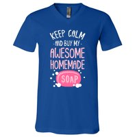 Keep Calm Buy Homemade Soap Maker Handmade Soap Making Gift V-Neck T-Shirt