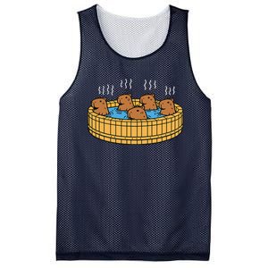 Kawaii Capybara Bath Onsen Mesh Reversible Basketball Jersey Tank