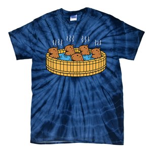 Kawaii Capybara Bath Onsen Tie-Dye T-Shirt