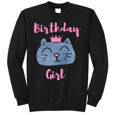 Kids Cute Birthday Girl & Kitty Cat Sweatshirt