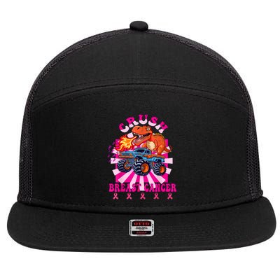 Kids Crush Breast Cancer Awareness Monster Truck Boy 7 Panel Mesh Trucker Snapback Hat