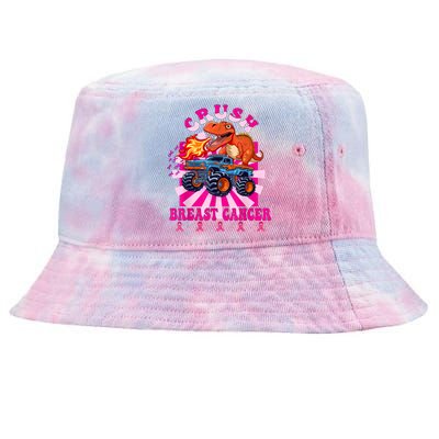 Kids Crush Breast Cancer Awareness Monster Truck Boy Tie-Dyed Bucket Hat