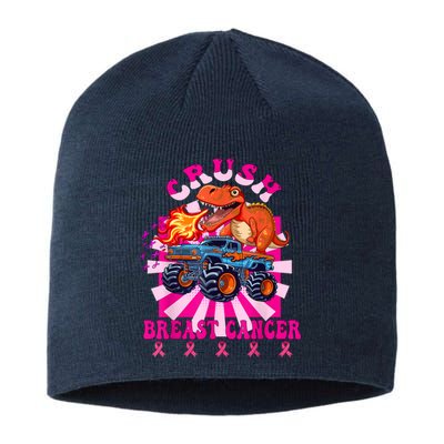 Kids Crush Breast Cancer Awareness Monster Truck Boy Sustainable Beanie