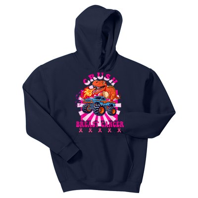 Kids Crush Breast Cancer Awareness Monster Truck Boy Kids Hoodie