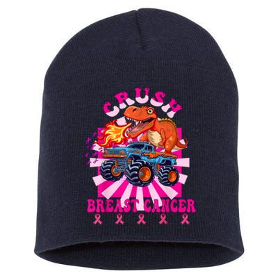 Kids Crush Breast Cancer Awareness Monster Truck Boy Short Acrylic Beanie