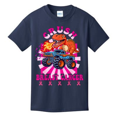 Kids Crush Breast Cancer Awareness Monster Truck Boy Kids T-Shirt