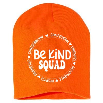 Kids Children Be Kind Squad We Wear Orange For Unity Day Short Acrylic Beanie