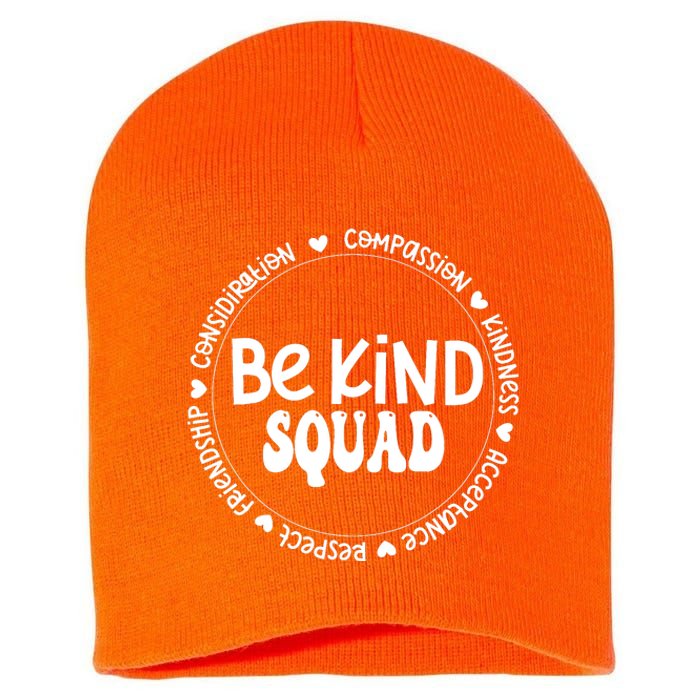 Kids Children Be Kind Squad We Wear Orange For Unity Day Short Acrylic Beanie