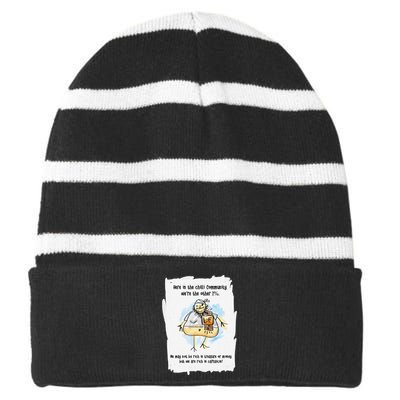 Krissy Chilli Community Quote Striped Beanie with Solid Band