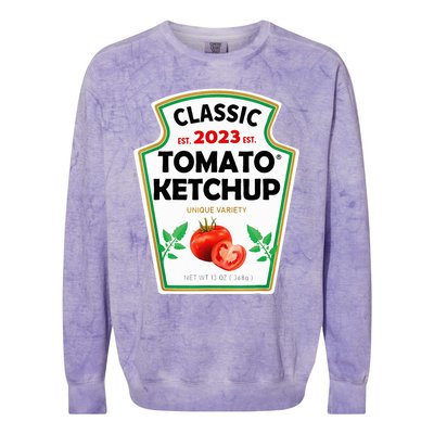 Ketchup Costume Condiments Couples Group Halloween Costume Colorblast Crewneck Sweatshirt