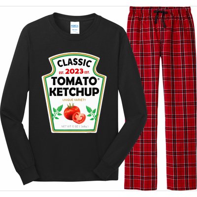 Ketchup Costume Condiments Couples Group Halloween Costume Long Sleeve Pajama Set