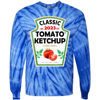 Ketchup Costume Condiments Couples Group Halloween Costume Tie-Dye Long Sleeve Shirt