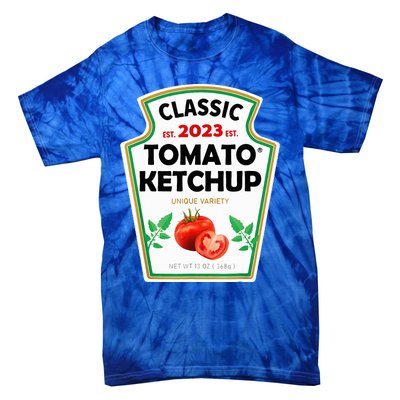 Ketchup Costume Condiments Couples Group Halloween Costume Tie-Dye T-Shirt