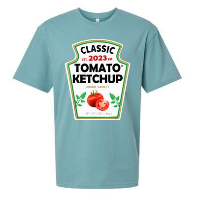 Ketchup Costume Condiments Couples Group Halloween Costume Sueded Cloud Jersey T-Shirt