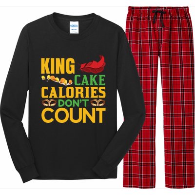 King Cake Calorie Don't Count Long Sleeve Pajama Set