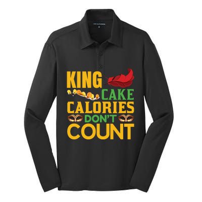 King Cake Calorie Don't Count Silk Touch Performance Long Sleeve Polo