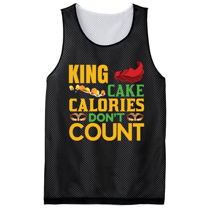 King Cake Calorie Don't Count Mesh Reversible Basketball Jersey Tank