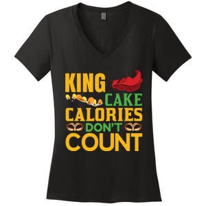 King Cake Calorie Don't Count Women's V-Neck T-Shirt