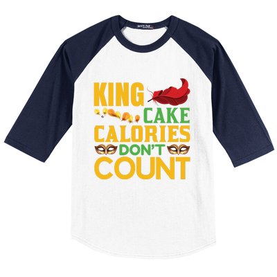 King Cake Calorie Don't Count Baseball Sleeve Shirt