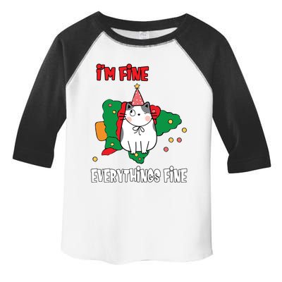 Kitty Cat Christmas Tree IM Fine Okay Funny Family Xmas Gift Toddler Fine Jersey T-Shirt