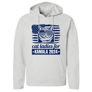 Kamala Childless Cat Lady 2024 Feminine Women Voting Funny Performance Fleece Hoodie