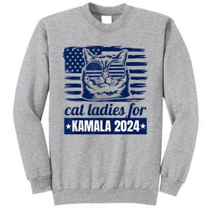 Kamala Childless Cat Lady 2024 Feminine Women Voting Funny Tall Sweatshirt