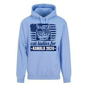 Kamala Childless Cat Lady 2024 Feminine Women Voting Funny Unisex Surf Hoodie