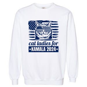 Kamala Childless Cat Lady 2024 Feminine Women Voting Funny Garment-Dyed Sweatshirt