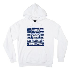 Kamala Childless Cat Lady 2024 Feminine Women Voting Funny Hoodie