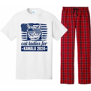 Kamala Childless Cat Lady 2024 Feminine Women Voting Funny Pajama Set