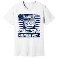 Kamala Childless Cat Lady 2024 Feminine Women Voting Funny Premium T-Shirt