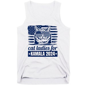 Kamala Childless Cat Lady 2024 Feminine Women Voting Funny Tank Top