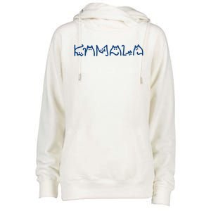 Kamala Cute Cat Typography Womens Funnel Neck Pullover Hood