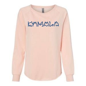 Kamala Cute Cat Typography Womens California Wash Sweatshirt