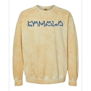 Kamala Cute Cat Typography Colorblast Crewneck Sweatshirt