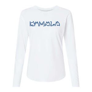 Kamala Cute Cat Typography Womens Cotton Relaxed Long Sleeve T-Shirt