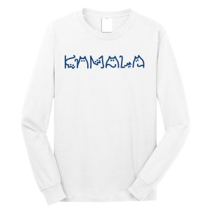 Kamala Cute Cat Typography Long Sleeve Shirt