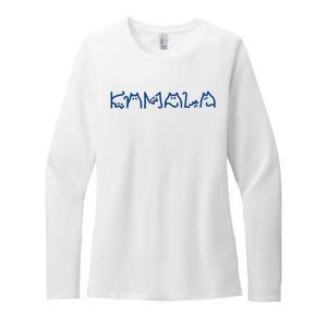 Kamala Cute Cat Typography Womens CVC Long Sleeve Shirt