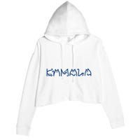 Kamala Cute Cat Typography Crop Fleece Hoodie