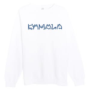 Kamala Cute Cat Typography Premium Crewneck Sweatshirt