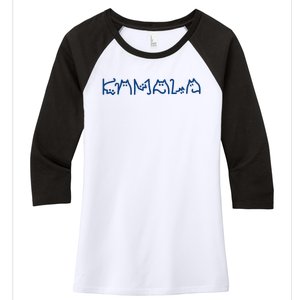 Kamala Cute Cat Typography Women's Tri-Blend 3/4-Sleeve Raglan Shirt