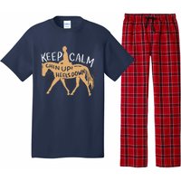 Keep Calm Chin Up Heels Down Horse Equestrian Pajama Set