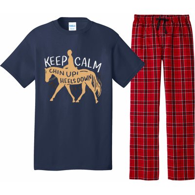 Keep Calm Chin Up Heels Down Horse Equestrian Pajama Set