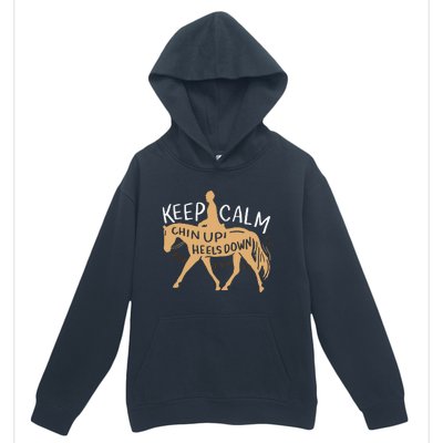 Keep Calm Chin Up Heels Down Horse Equestrian Urban Pullover Hoodie