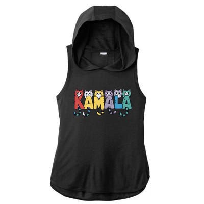 Kamala Cute Cats Colorful Gift Ladies PosiCharge Tri-Blend Wicking Draft Hoodie Tank