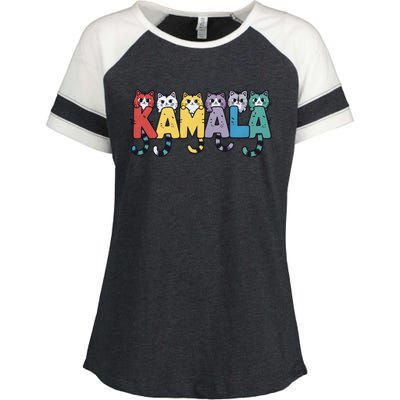 Kamala Cute Cats Colorful Gift Enza Ladies Jersey Colorblock Tee