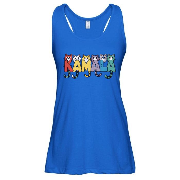 Kamala Cute Cats Colorful Gift Ladies Essential Flowy Tank