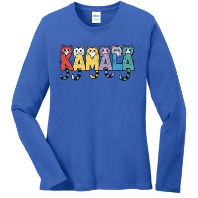 Kamala Cute Cats Colorful Gift Ladies Long Sleeve Shirt